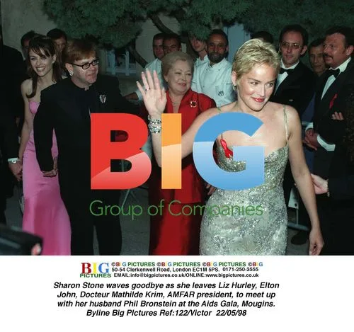 Sharon Stone waves goodbye at Cannes AIDS Gala