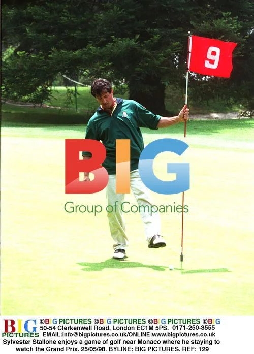 Sylvester Stallone plays golf in Monaco
