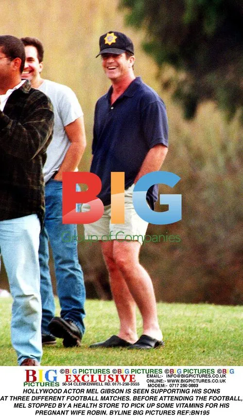 Mel Gibson Supports Sons at Football Matches