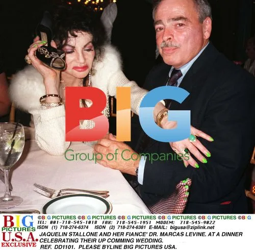 JAQUELIN STALLONE and DR. MARCAS LEVINE at wedding dinner