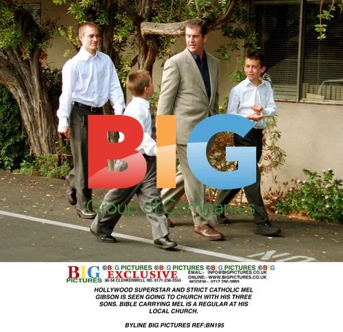 Mel Gibson Attends Church with Sons