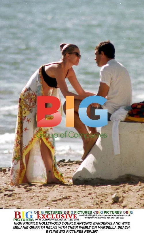 Antonio Banderas and Melanie Griffith on Marbella Beach