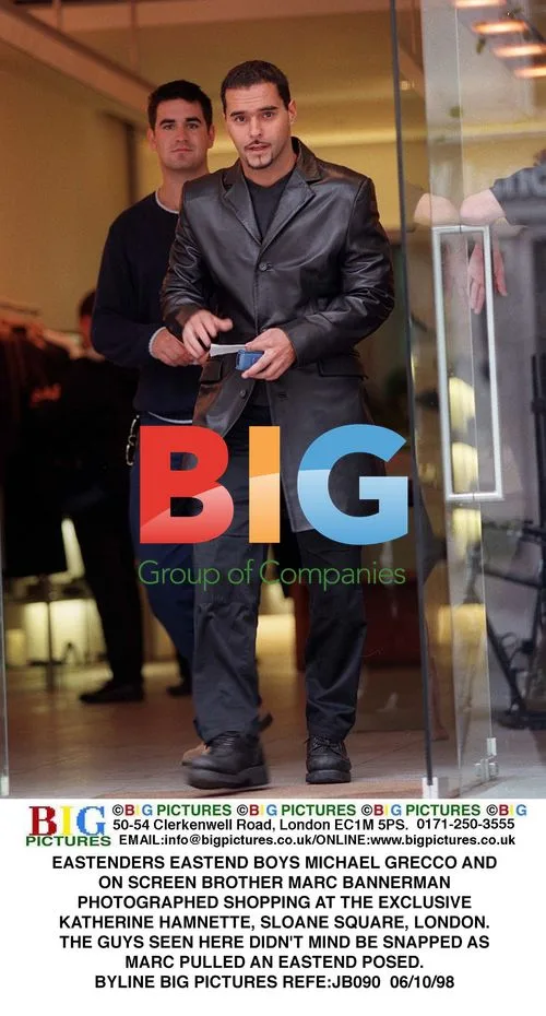 EastEnders actors Michael Greco and Marc Bannerman shop