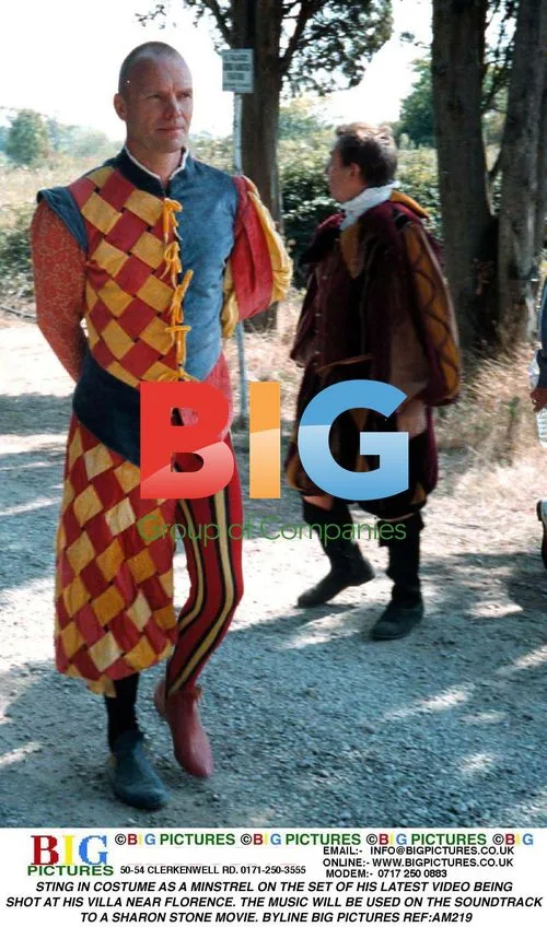 Sting in Minstrel Costume on Video Set