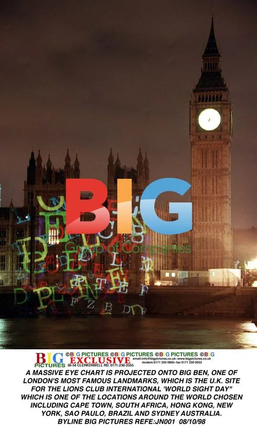 Eye Chart Projected on Big Ben for World Sight Day