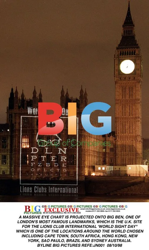 Eye Chart Projected on Big Ben for World Sight Day