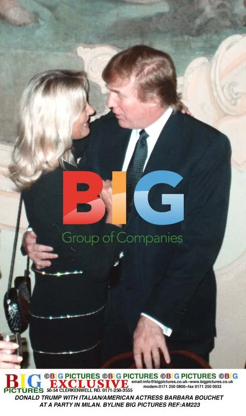 Donald Trump and Barbara Bouchet at Milan Party