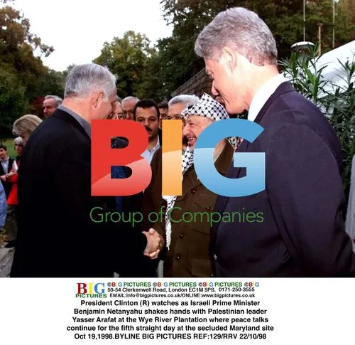 Clinton, Netanyahu, and Arafat at Wye River Talks