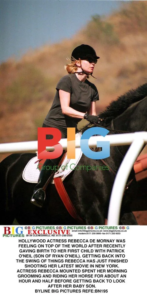 Rebecca de Mornay Rides Horse After Birth