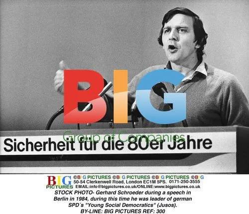 Gerhard Schroeder Giving Speech in Berlin, 1984