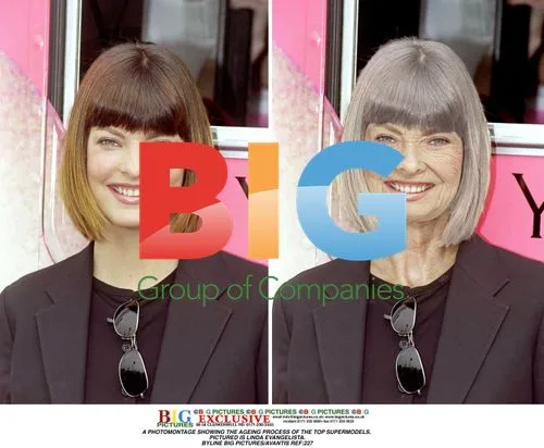 Photomontage of Linda Evangelista Aging