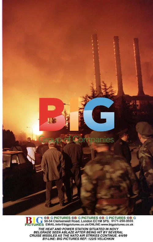 Belgrade power station on fire during NATO air strikes