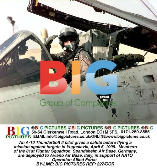 A-10 Thunderbolt II pilot gives salute before mission