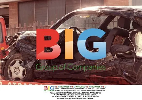 Wreckage of Nicola Trussardi's Car