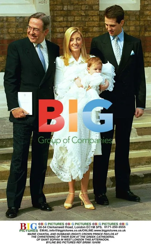 Marie Chantal and Prince Pavlos at Son's Christening