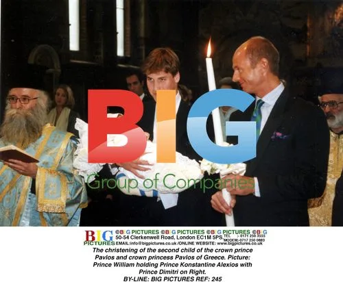 Prince William holds Greek prince at christening