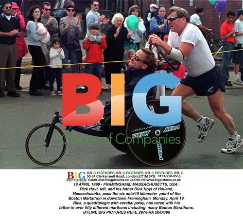 Rick and Dick Hoyt at Boston Marathon