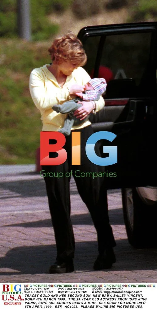 Tracey Gold and her second son, baby Bailey Vincent