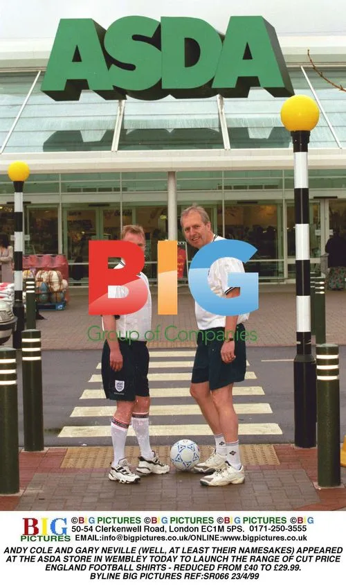 Andy Cole and Gary Neville Appear at ASDA Wembley