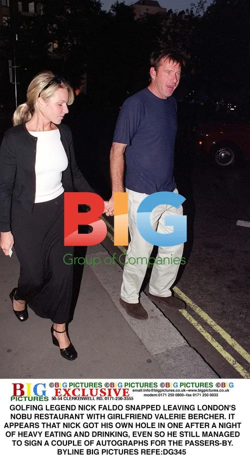 Nick Faldo leaves Nobu with girlfriend