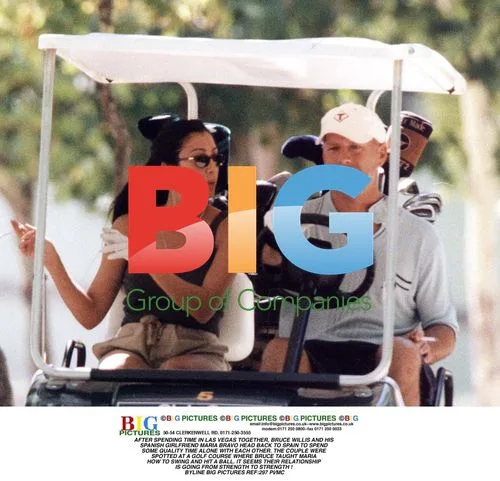 Bruce Willis and Maria Bravo Golf in Spain