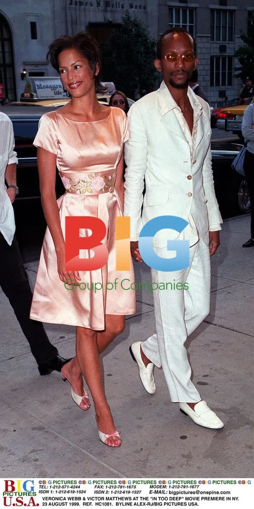 Veronica Webb and Victor Matthews at "In Too Deep" premiere