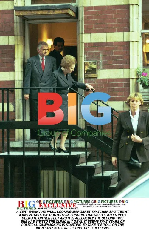Frail-Looking Thatcher at London Clinic
