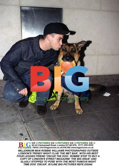 Robbie Williams with Oscar the Dog