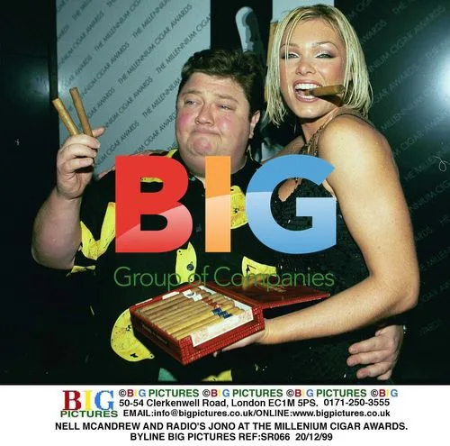 Nell McAndrew and radio's Jono at Millenium Cigar Awards