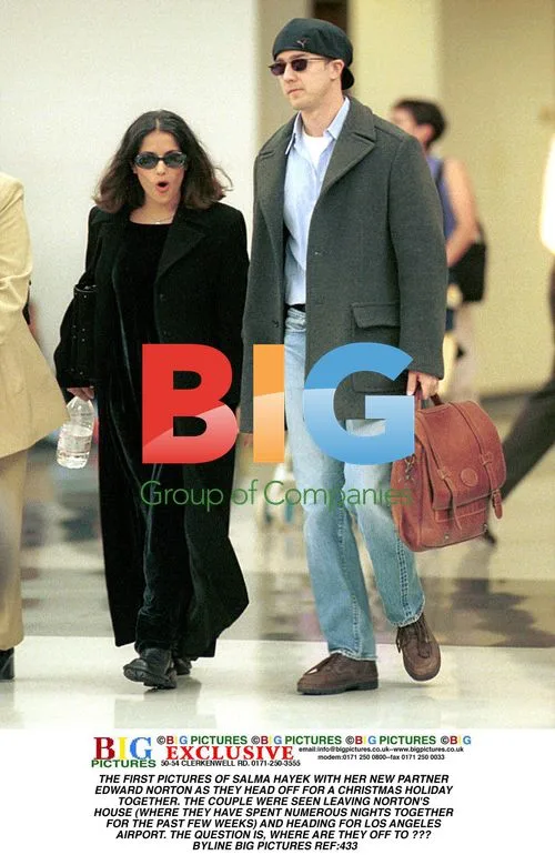 Salma Hayek and Edward Norton Depart for Holiday