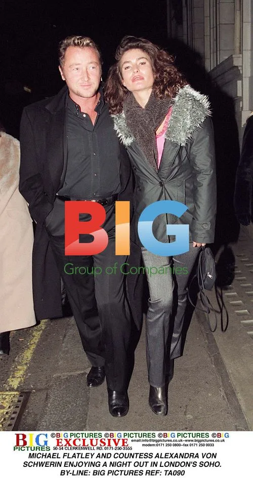 MICHAEL FLATLEY AND COUNTESS ALEXANDRA VON SCHWERIN IN LONDON