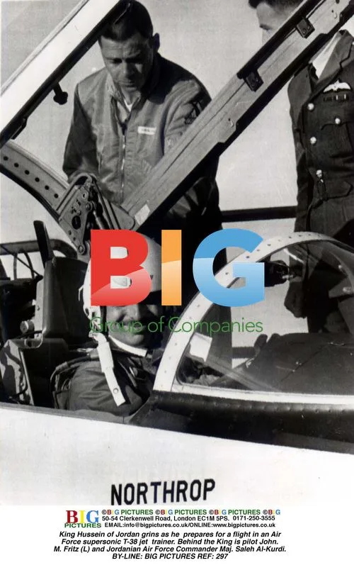 King Hussein pilots Air Force jet