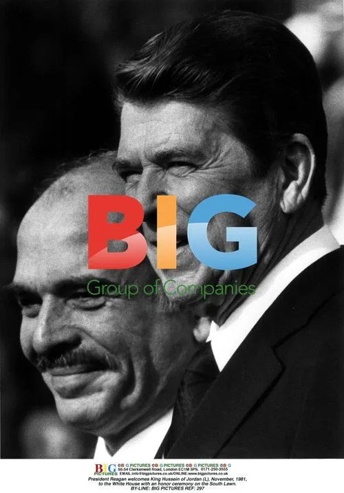 Reagan Welcomes King Hussein to White House