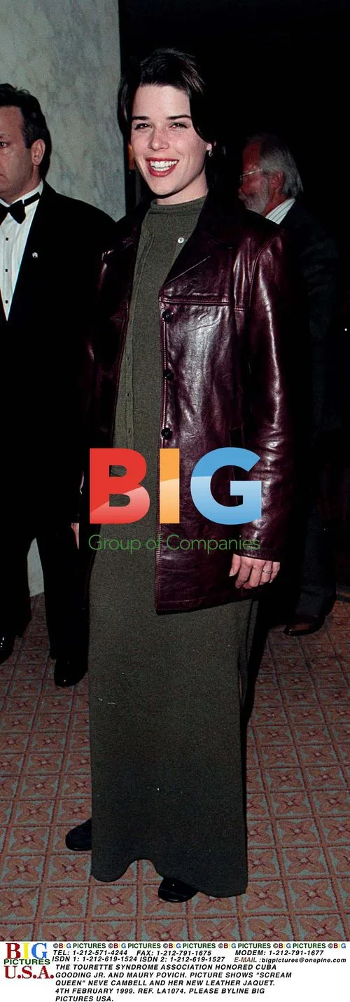 Neve Campbell in Leather Jacket