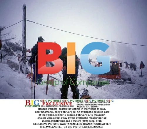 Rescue workers search for avalanche victims