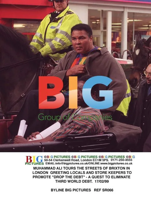 Muhammad Ali promotes "Drop the Debt" in Brixton