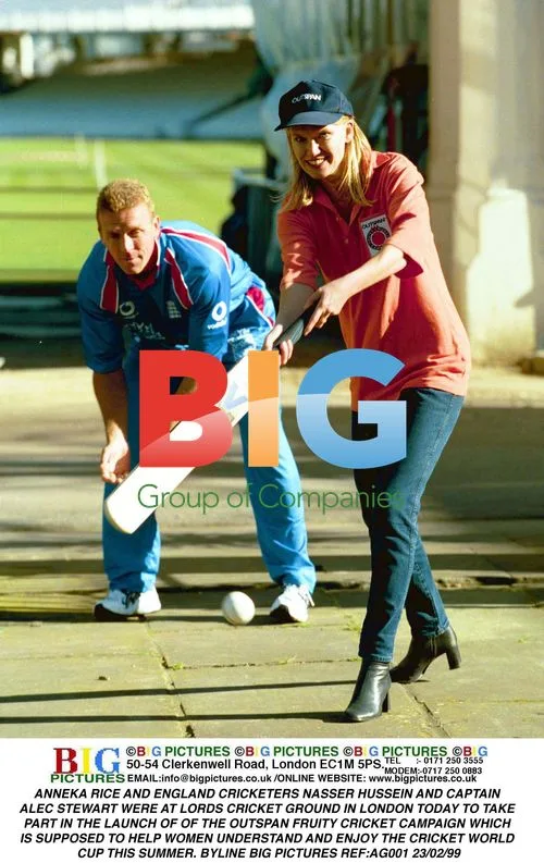 Anneka Rice, Nasser Hussein, and Alec Stewart at Lords