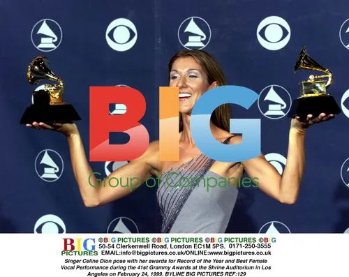 Celine Dion Poses with Grammy Awards