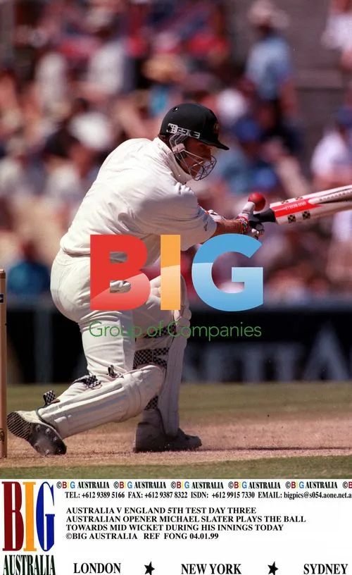 Michael Slater plays shot at 5th Aust-Eng Test