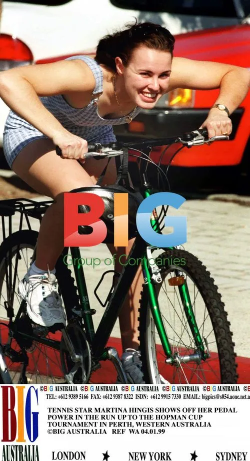 Martina Hingis Cycling in Perth