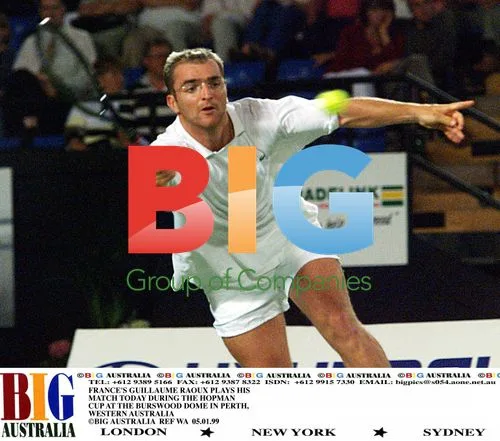 Guillaume Raoux plays Hopman Cup match in Perth