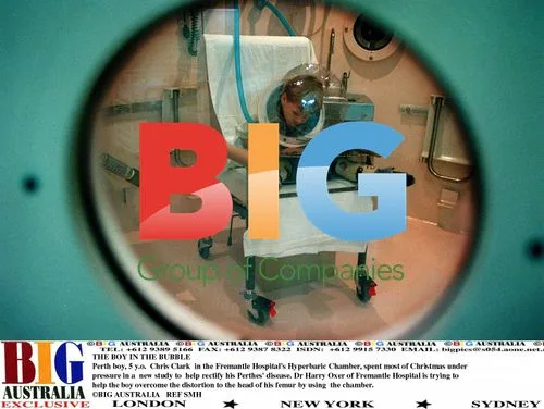 Boy in Fremantle Hospital hyperbaric chamber