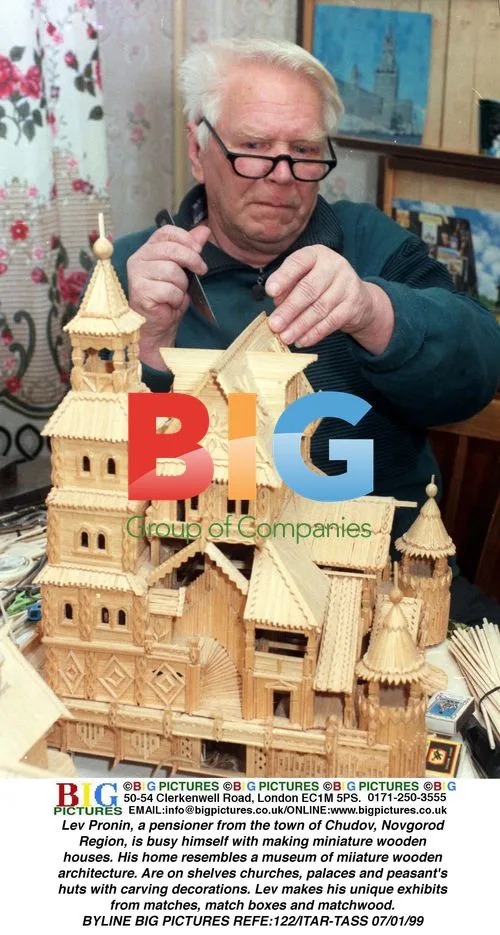 Pensioner Crafts Miniature Wooden Houses