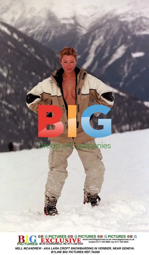 Nell McAndrew as Lara Croft Snowboarding
