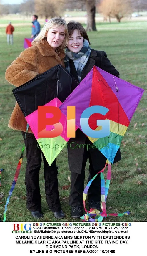 Caroline Aherne and Melanie Clarke at Kite Flying Day
