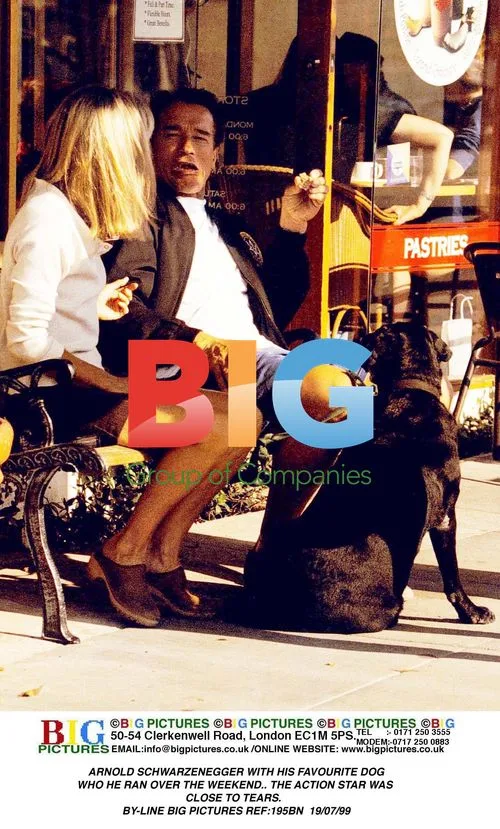 Arnold Schwarzenegger with pet dog