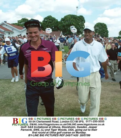 Parnevik and Woods at SAS Invitational in Stockholm