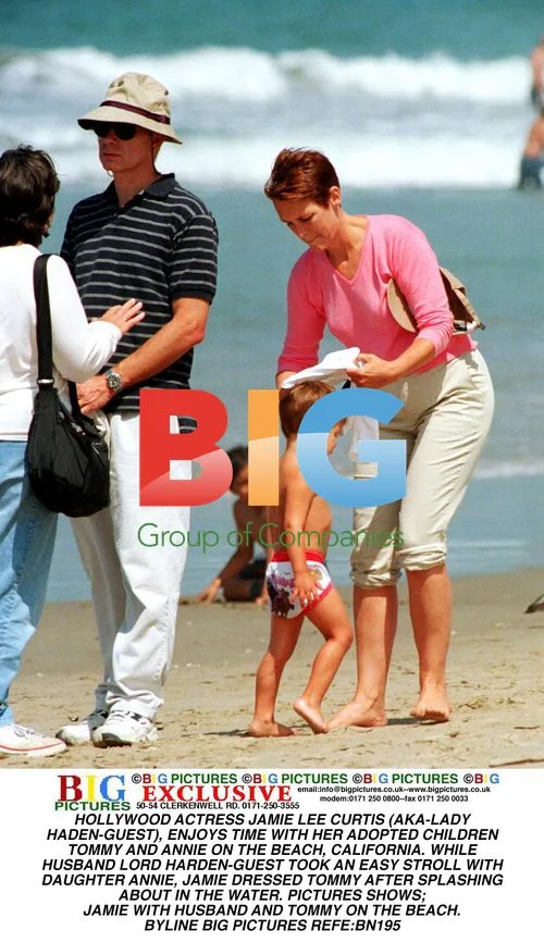 Jamie Lee Curtis with Family on Beach
