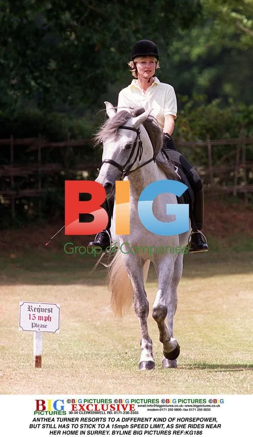 Anthea Turner horse riding in Surrey