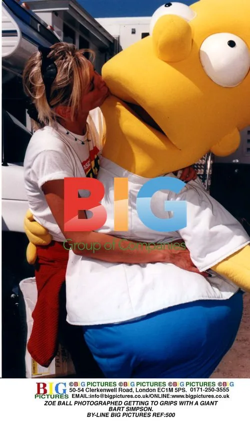Zoe Ball Hugs Giant Bart Simpson